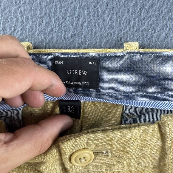 J Crew Pants Men's 36x30 Brown 484 Slim Linen Blend Flat Chino Breathable Light - Picture 4 of 12